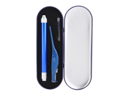 Conjunto De Limpeza Ouvido Com Luz Luminosa Aço Inoxidável Durável Para Bebê Criança Azul