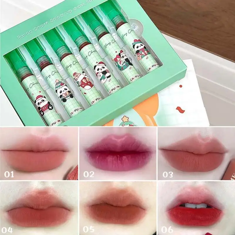 Conjunto De 6 Gloss Labiais Coloridos, Macios E Sedosos, Com Acabamento Matte E De Longa Duração.