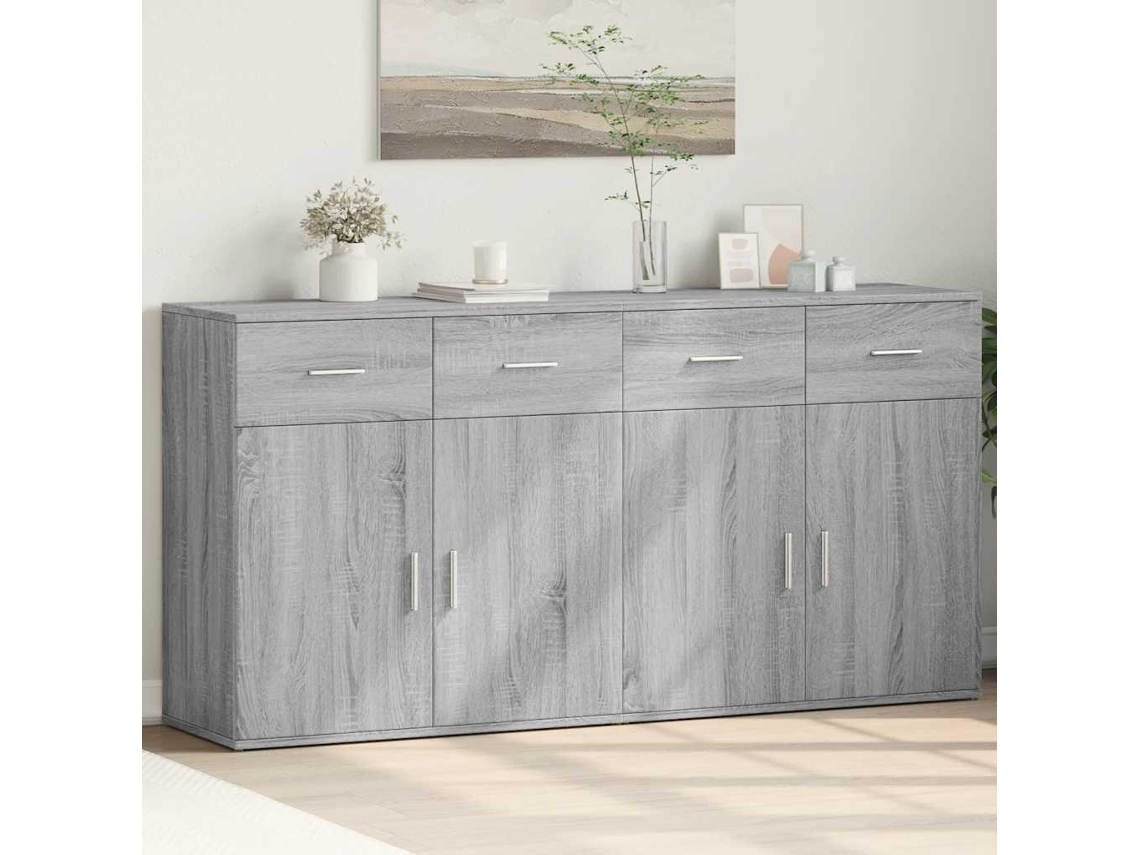 Vidaxl Aparadores 2 Pcs 79x38x80 Cm Derivados Madeira Cinzento Sonoma