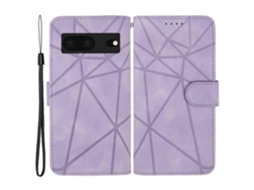 Capa Flip De Couro Com Linhas Impressas Para Google Pixel 8