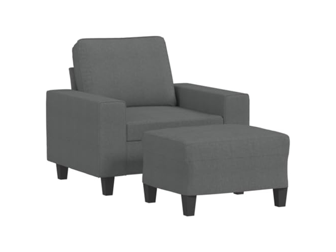 Sofa Chair With Footstool, Sofa Chairs With Footstools Vidaxl Cinzeto Tecido (n/a)