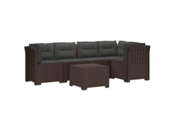 Maison Exclusive - Sofá De Jardim De 5 Pessoas Com Almofadas Visual De Rattan Pp