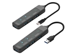 Hub USB-C para USB, 4 Portas, Divisor USB-C Portátil Ultrafino com Extensor de Portas USB 3.0 e 3 Portas USB 2.0 para Laptop com Porta C, Mac YIZHOOD