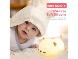 Candeeiro Gato Silicone Yizhood Controle Remoto Kawaii Branco