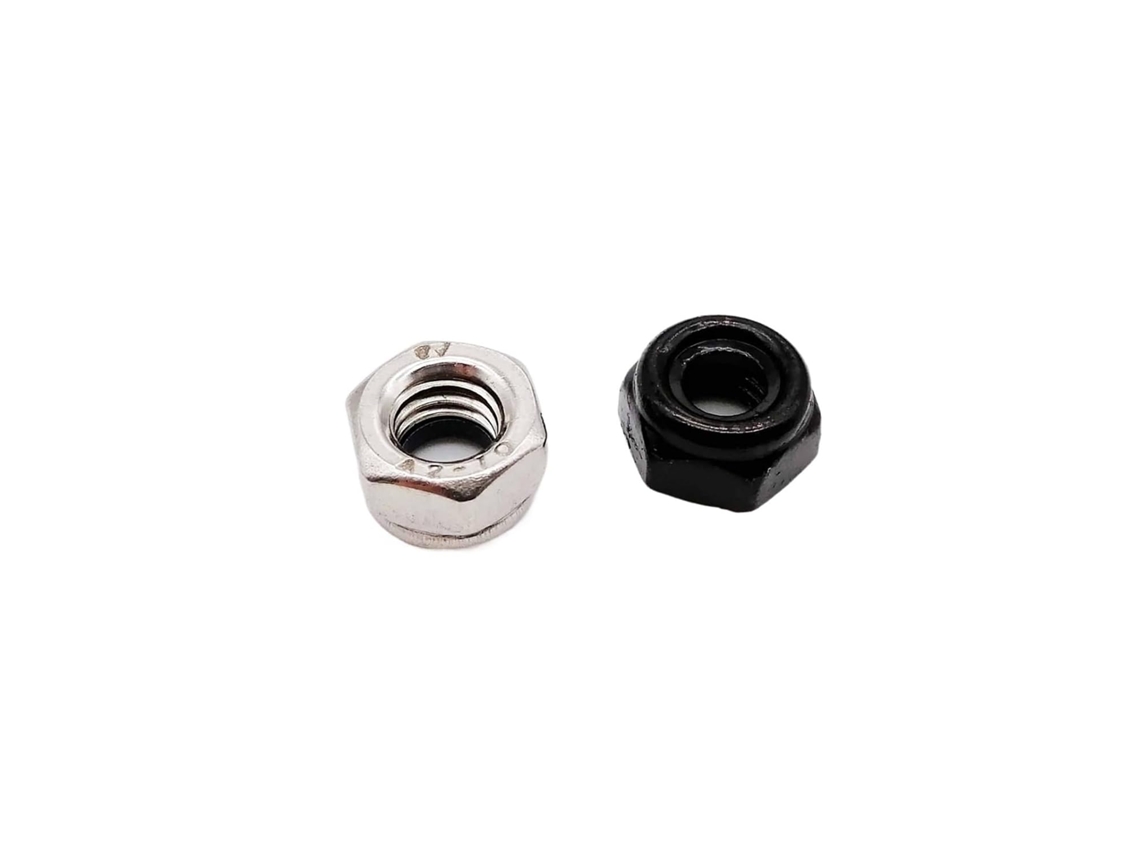 Porca De Segurança Em Aço Inoxidável Com Inserto, Inserto Hexagonal Autotravante Em Nylon, Aço Inoxidável 304e Carbono