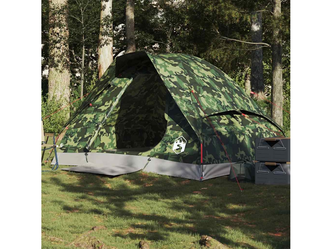 Vidaxl Tenda De Campismo Cúpula P/ 2 Pessoas Impermeável Camuflagem