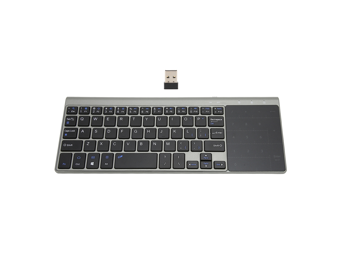 Teclado Touchpad Sem Fio 2.4g Portátil 2 Em 1 Compatível Com Ios Windows Android Aquaforge