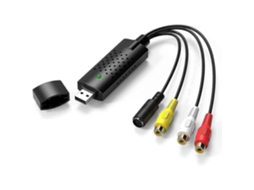 Placa de captura de vídeo USB, converte VHS Hi8 para DVD digital, compatível com PC Windows, adaptador digitalizador de áudio e vídeo.
