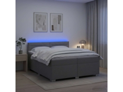 Vidaxl Cama Box Spring Com Colchão E Led Cinzento-claro 200 X 200 Cm