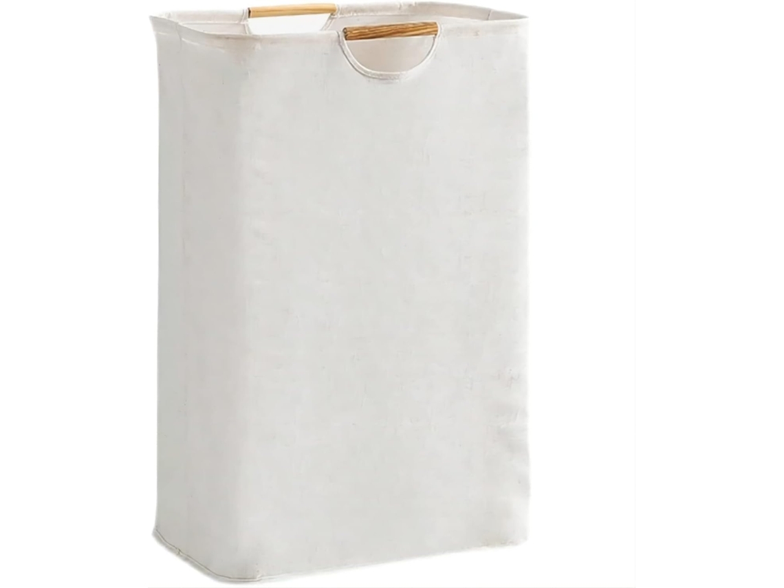 Cesto De Roupa Suja Grande Com Alças, Dobrável E Impermeável, Para Quarto, Banheiro E Brinquedos, Branco