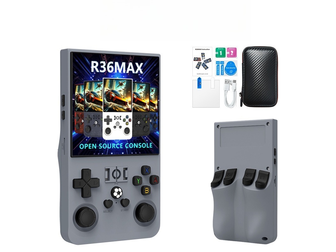 Console Portátil Jogos Retrô R36max Incluindo Ps1/gba/snes, Tela Ips De 4 Polegadas, 128gb （cinza）czhhmart