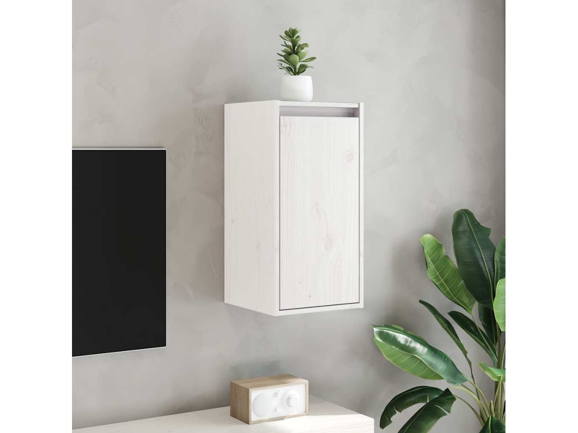 Vidaxl Armário De Parede 30x30x60 Cm Madeira De Pinho Maciça Branco