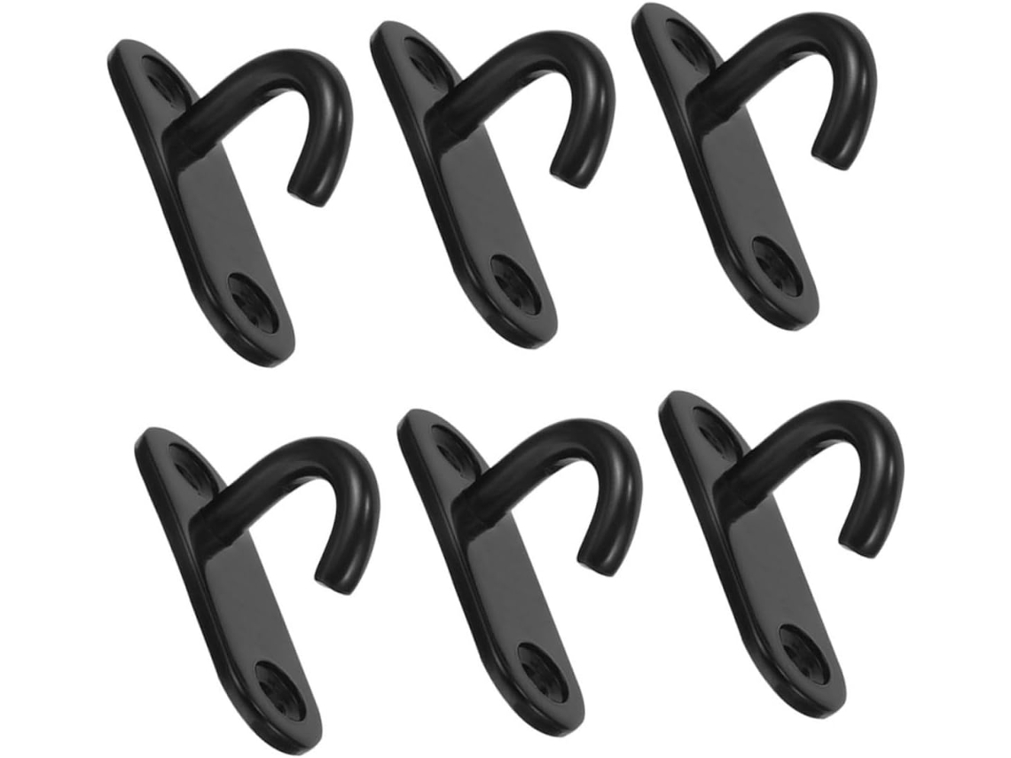 Conjunto De 6 Ganchos Aço Inoxidável Para Teto, Parede E Uso Externo