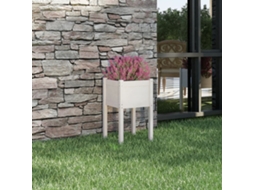 Vidaxl Vaso De Jardim 40x40x70 Cm Madeira De Pinho Maciça Branco