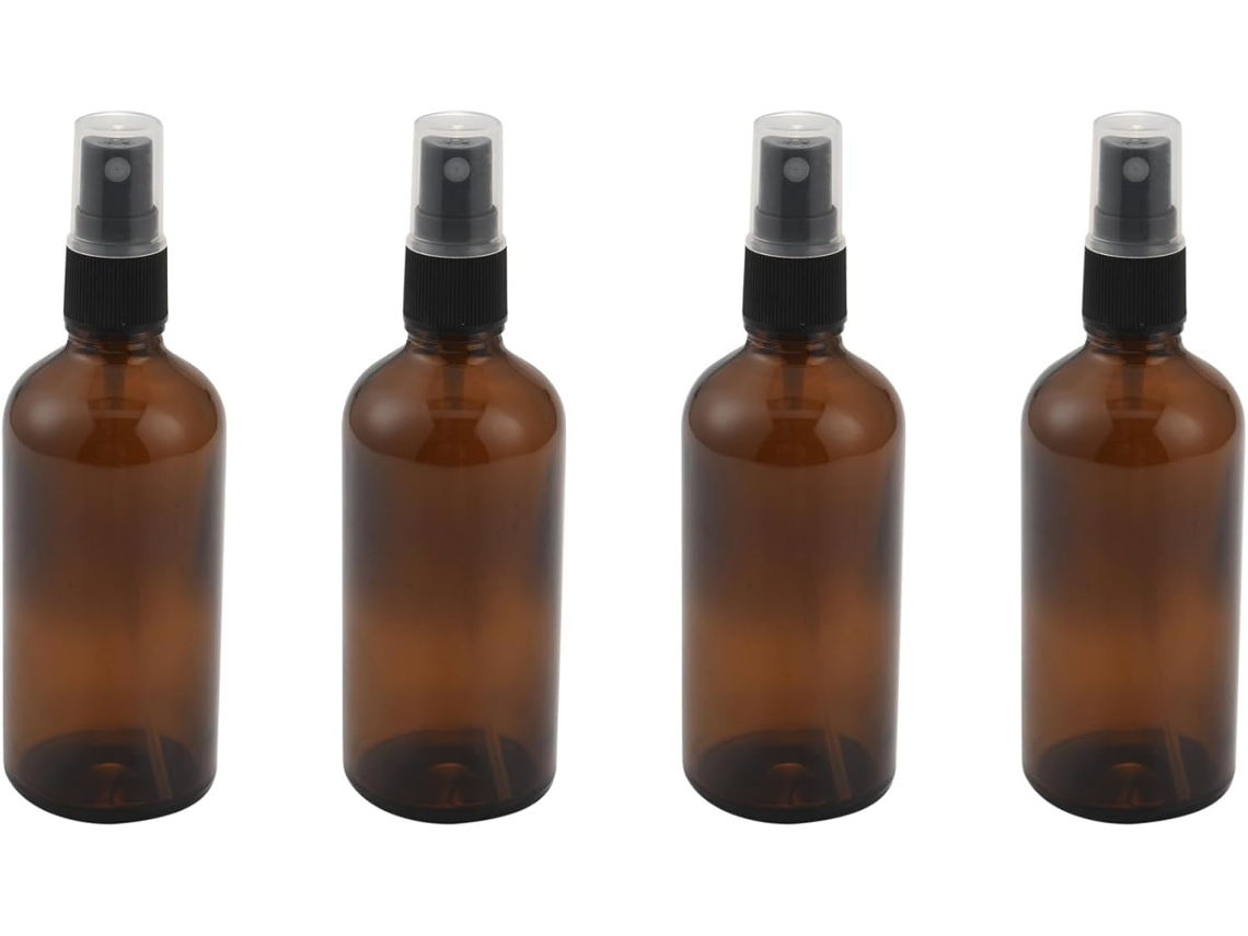 Conjunto de 4 frascos de vidro âmbar SFUSHOS