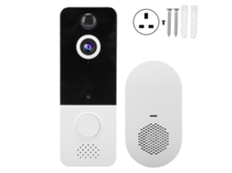 Timbre De Porta Sem Fio Com Câmera 1080p Wifi Armazenamento Em Nuvem Áudio Bidirecional Detector De Movimento Plugue Uk