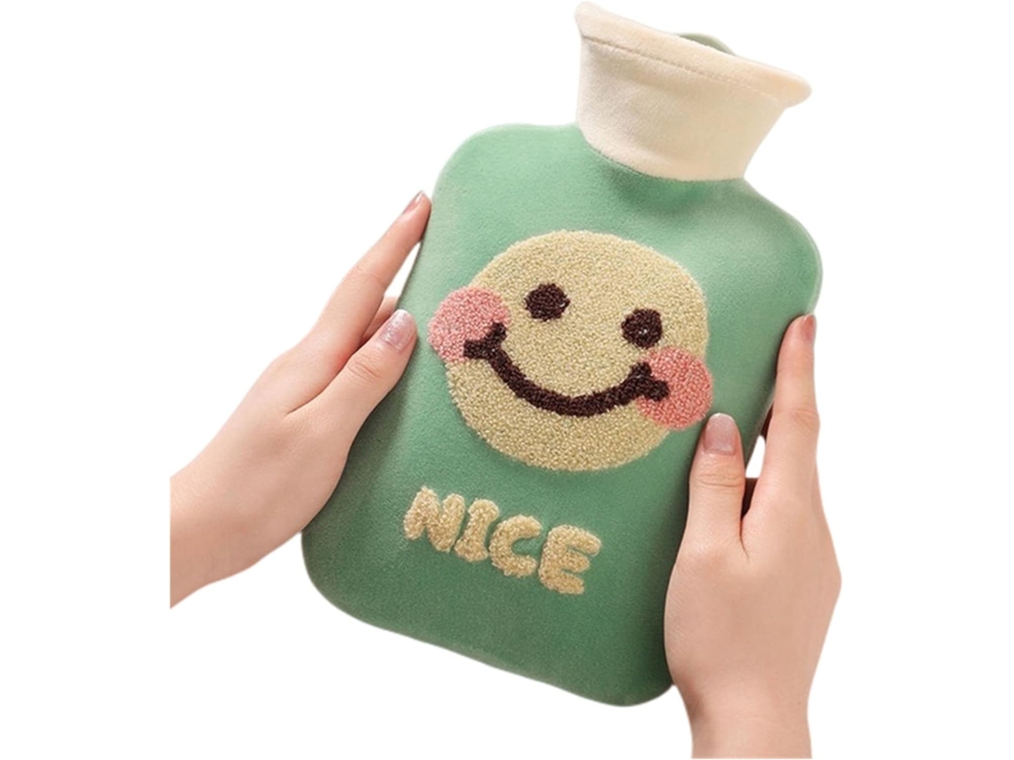 Garrafa de pelúcia 500/1000/2000ml, com design smiley, bolsa de água quente, 1000ml XIAOMOYU