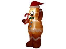 Decoração De Natal Inflável Laxiscreed Homem De Gengibre De 1,5m Com Led E Doces Para Jardim