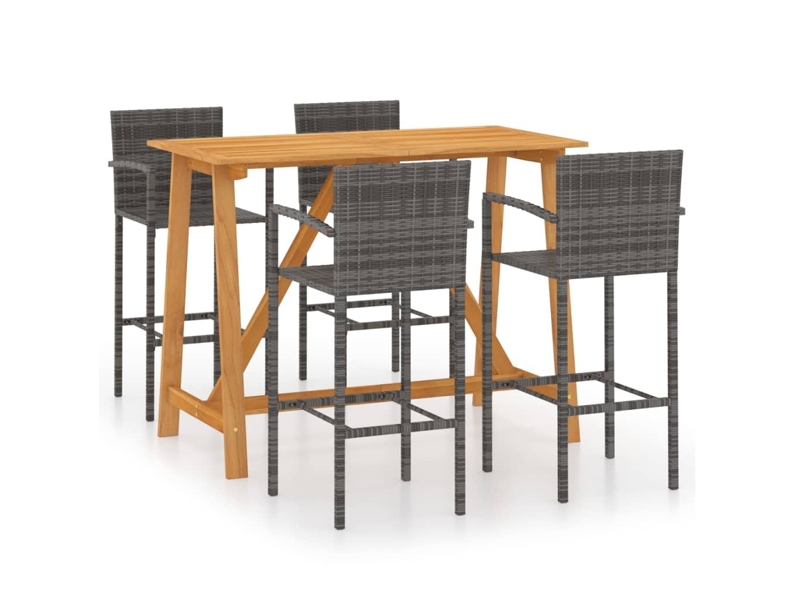 Garden Bar Set, Garden Bar Sets Vidaxl Cinzeto Madeira De Acácia (n/a)