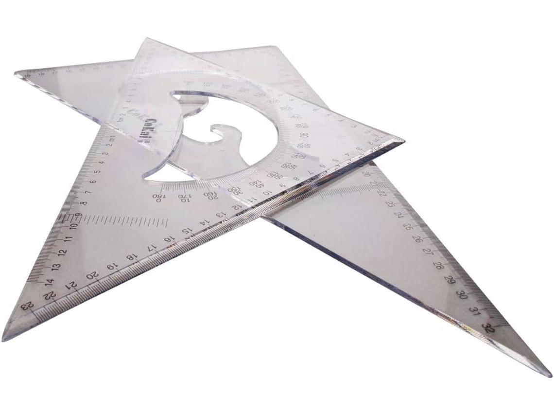 Conjunto De Régua Triangular Grande De 35 Cm, Régua Triangular De