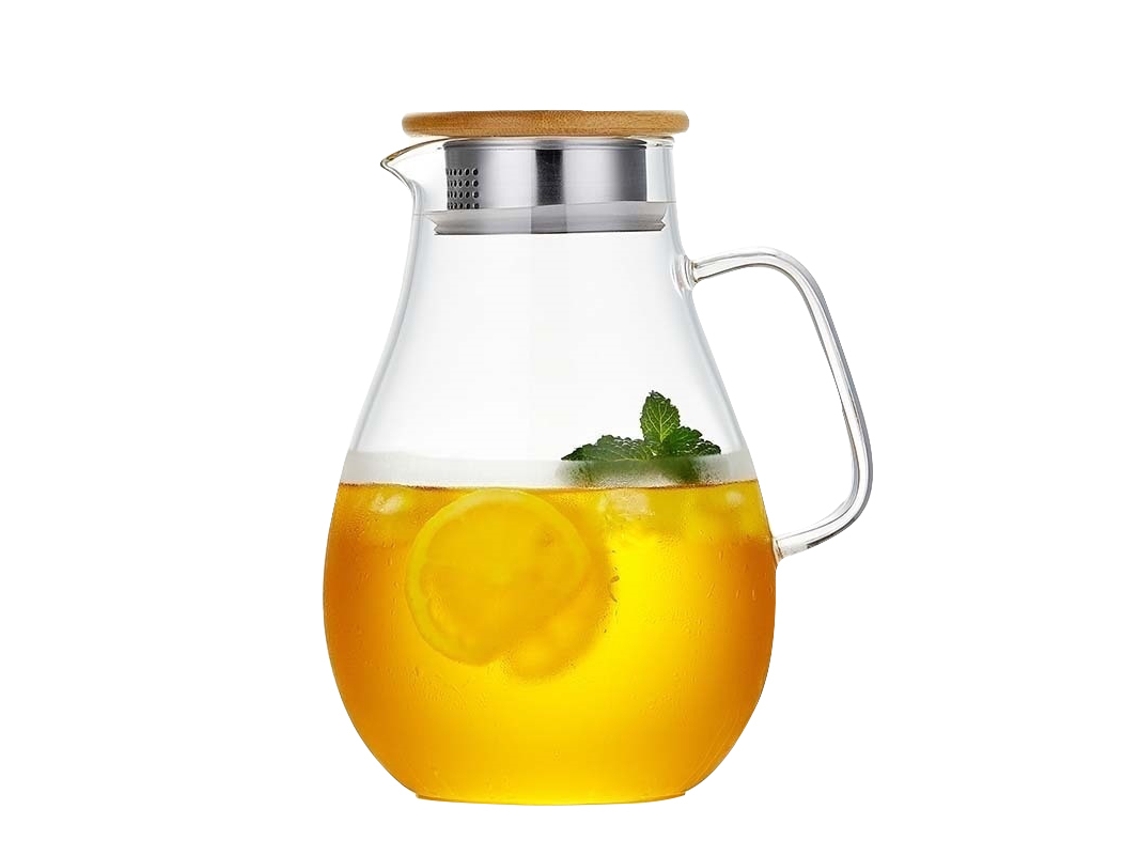 Chaleira XGF Borossilicate Infuser Teapô Ao Antelhado Bambu Capitada 1500Mlsteels