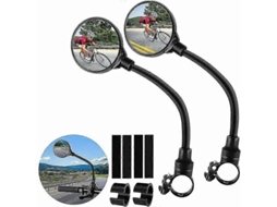 Espelhos de guidão para bicicleta, retro, ajustáveis 360°, convexo HD, para mountain bike, estrada, patinete elétrico, 2 peças | S/MARCA