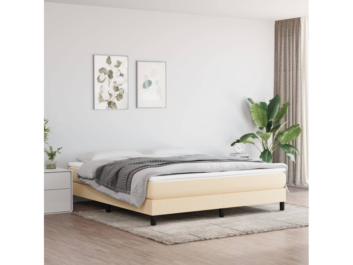 Vidaxl Colchão De Molas Ensacadas Firmeza Média 180x200x20 Cm Tecido Cor Creme