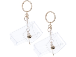 Chaveiros Transparentes Com Cor Aleatória Pacote De 2 Em Pvc, Estojo Compacto E Prático