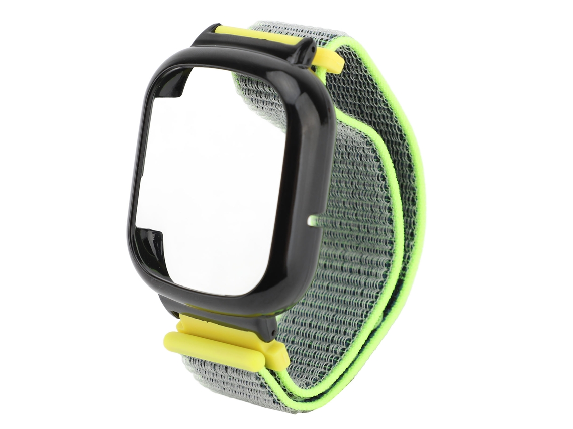 Cinto De Relógio De Nylon Amarelo Brilhante Com Zíper Hook And Loop Para Watch 4