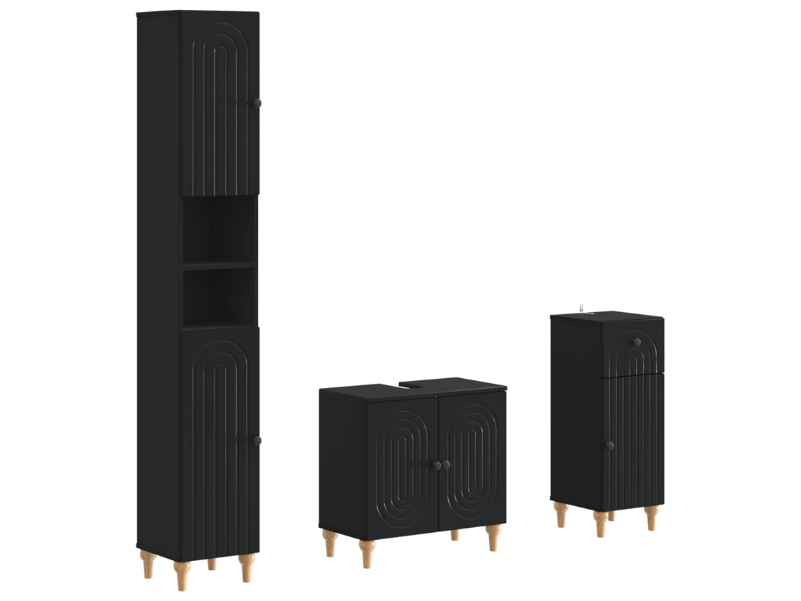 Vidaxl Conjunto De Armários Para Banheiro Com 3 Peças Alkmaar