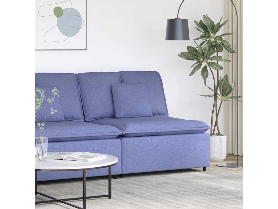Vidaxl Módulo Central Para Sofá Modular Com Almofadas, Azul Jeans, 100 Cm