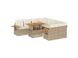 Garden Sofa Set, Garden Sofa Sets Vidaxl Bege Rattan / Vime (n/a)