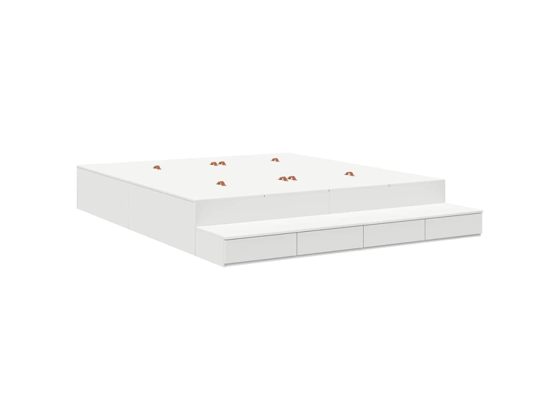 Estrado de Cama com Arrumação Branco 200 cm Madeira Processada MAISON EXCLUSIVE
