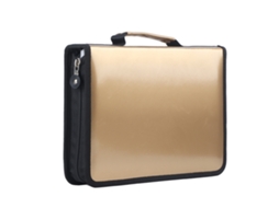 Estuche Para Lápices De Cuero Pu De Gran Capacidad Organizador Plegable Bolsa De Lápices Dorado