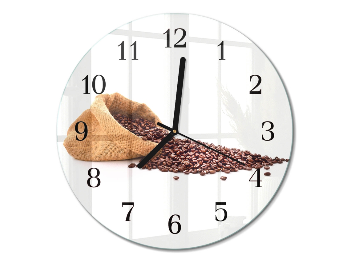 Relógio De Parede De Vidro Café Espelharte (30 Cm)