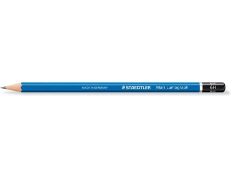 Lápis de Grafite Lumograph 100, Minas 6H, Corpo Hexagonal Azul