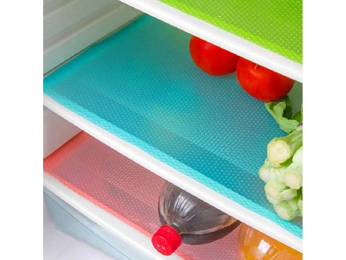 2026 protectoras de Refrigerador Linjou 12 Piezas, Alfombrillas Lavables Anti deslizantes (4 Azuis + 4 Verdes + 4 Vermelhos)