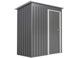 Capanno Attrezzi With Roof Inclinato Is Door Scorrevole. In Steel And Pp 163x89x182 Cm Light Gray