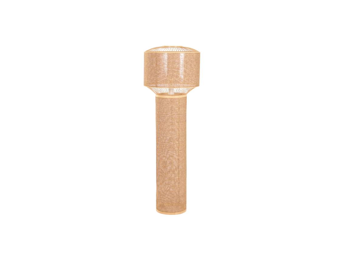 Luminária de Chão em Rattan e Bambu Marrom Natural, 46x46x140cm ALEXANDRA HOUSE LIVING