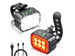 Kit De Luzes De Bicicleta Super Brilhantes, Luz Led Recarregável Via Usb, Luz Traseira.