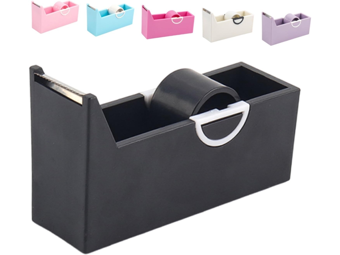 Dispensador De Fita Adesiva Recarregável 6 Peças, Cortador Ergonômico, Suporte Em Abs E Metal Para Escritório Casa
