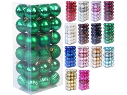 Bola de Natal Inquebrável para Decoração de Árvore de Natal Enfeites para Festa de Casamento Bola de Festa de Casamento 4 Cm Conjunto de 36 Verde