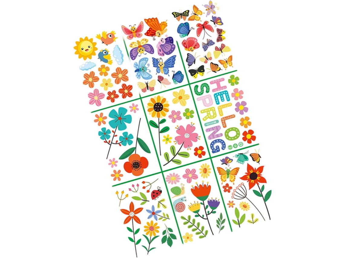 Adesivos Decorativos Para Janelas, Adesivos De Pvc Seguros Ativados Por Água, Desenhos De Flores Para Decoração Casa E