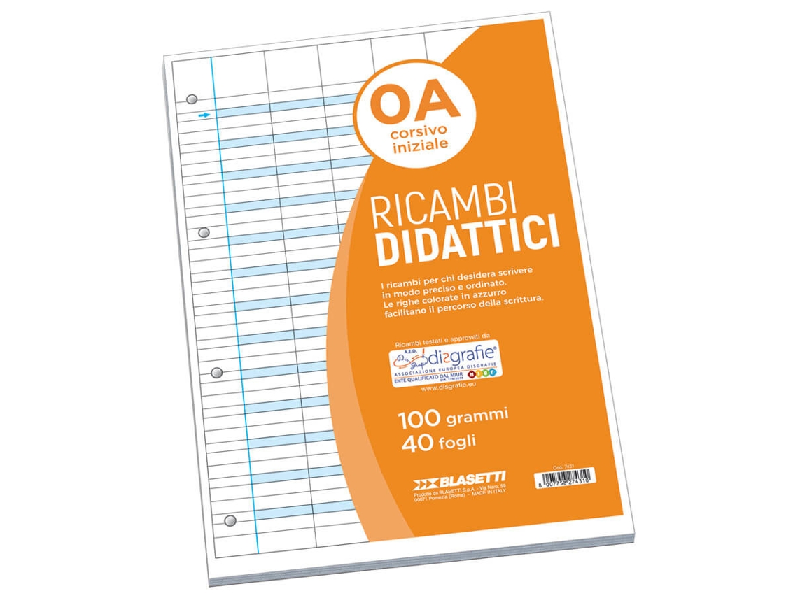 BLASETTI 7431 Caderno e Bloco A4 40 Folhas Multicolorido