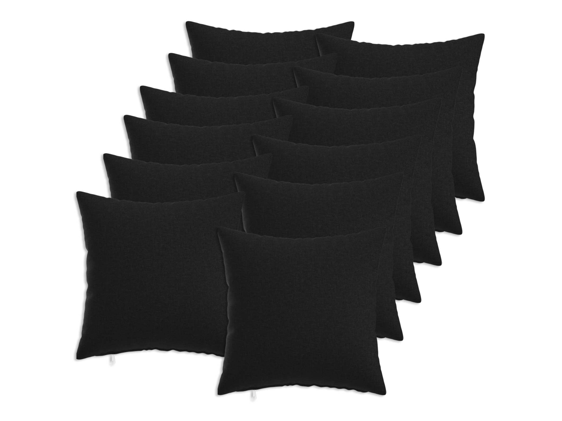 Vidaxl Almofada Com Travesseiro Heerlen 12 Unid. Preto Tecido
