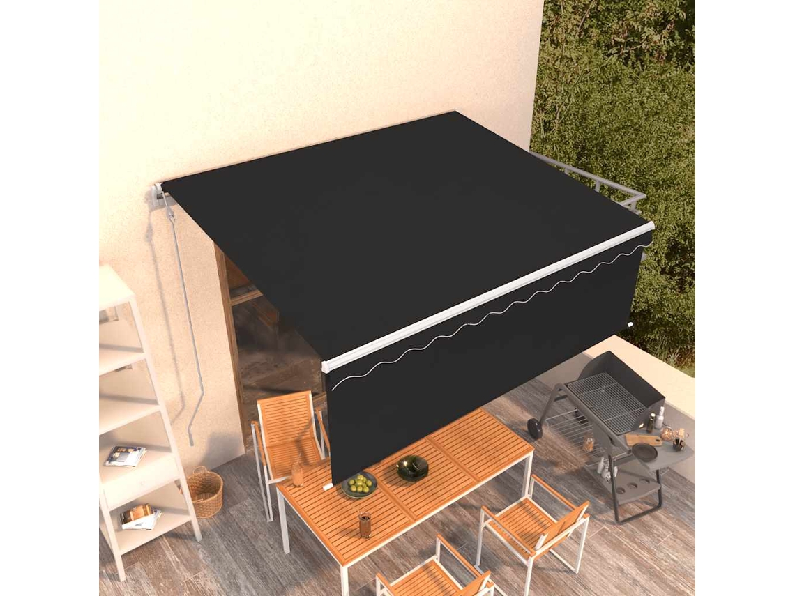 Vidaxl Toldo Retrátil Automático Com Estore 4,5x3 M Antracite
