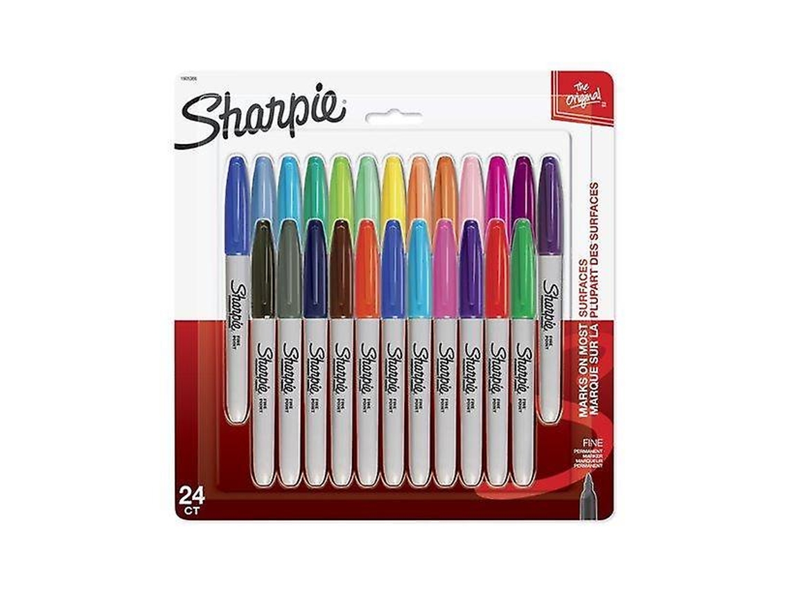 Marcadores Permanentes Sharpie Electro Pop, Ponta Fina, 24 Unidades Olysi Shop