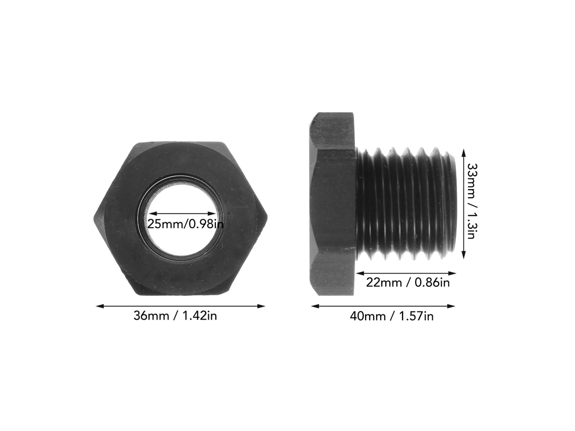 Laxiscreed Adaptador Para Torno De Madeira Com Rosca Masculina De 33mm E Feminina De 25mm