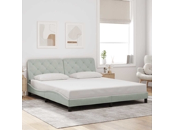 Vidaxl Estrutura De Cama Sem Colchão 180x200 Cm Veludo Cinzento-claro