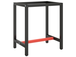 Vidaxl Estrutura P/ Bancada 70x50x79 Cm Metal Preto E Vermelho Mate